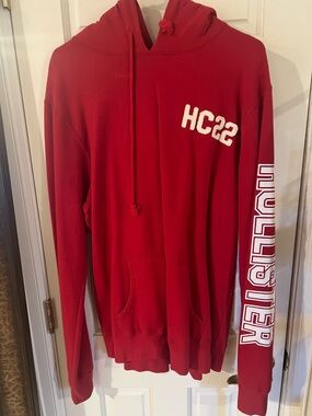Hollister Red HC22 Zip-Up Hoodie